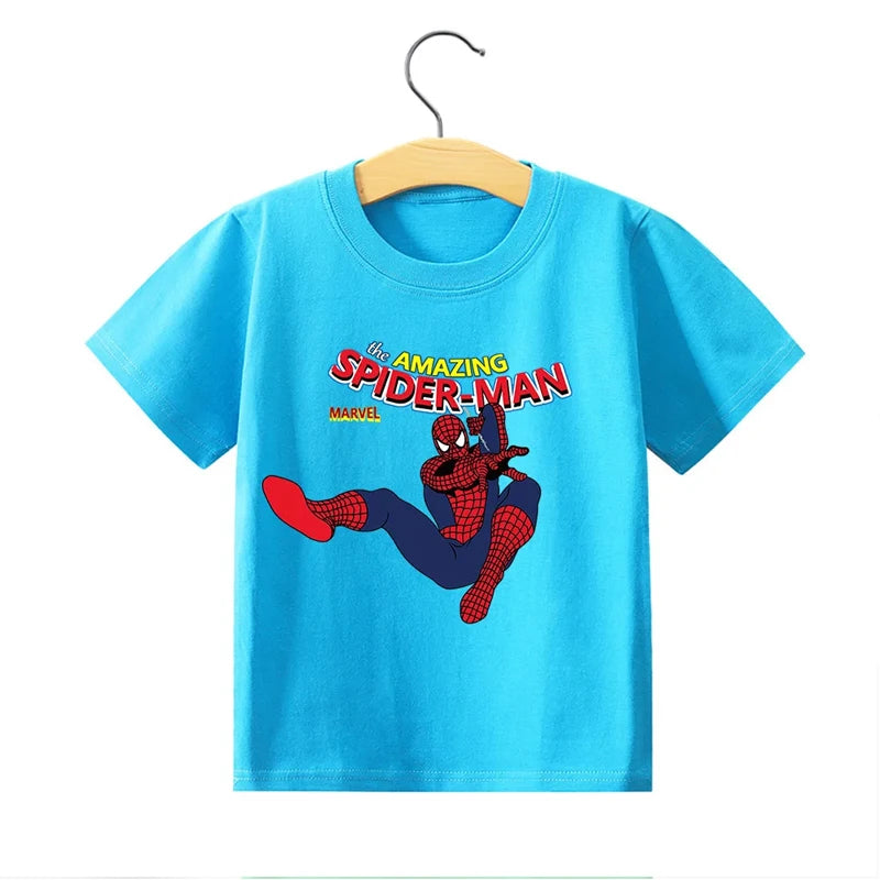 Marvels Children Cotton T Shirt Spidermans Boys Girls Clothes Wolverine Hulk Cartoon Tees Shirts Summer Tops cute baby Clothing