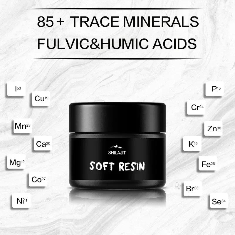 Pure Himalayan Shilajit Resin 50g Organic Mulittea Skin Beauty Health Hormone Balance 85+ Trace Minerals Fulvic Acid Natural Mal